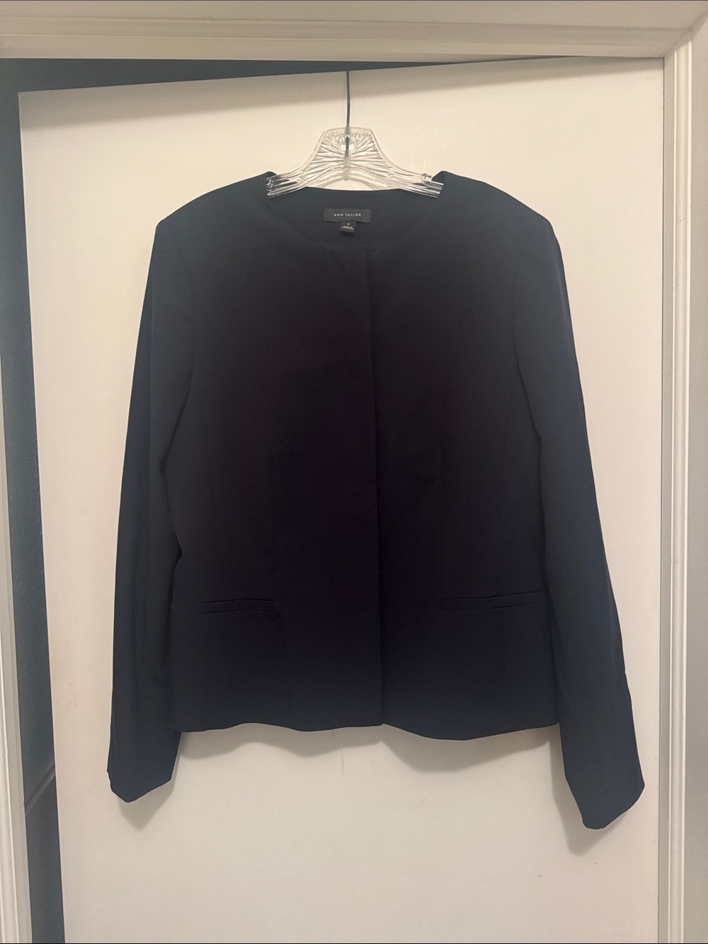 Ann Taylor Black Collarless Blazer